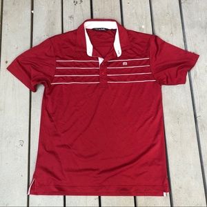 Travis Mathew Dark Red Stripe Golf Polo Men’s L